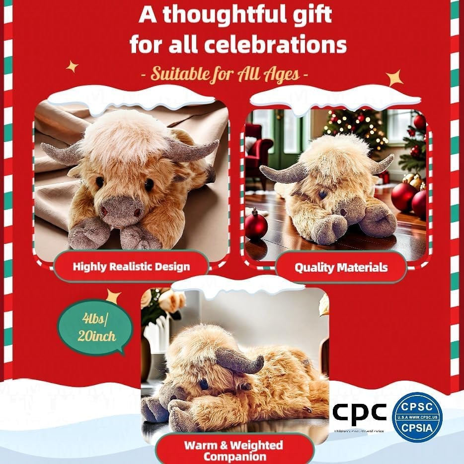 šCute Cartoon Highland Cow Cuddly Toy
