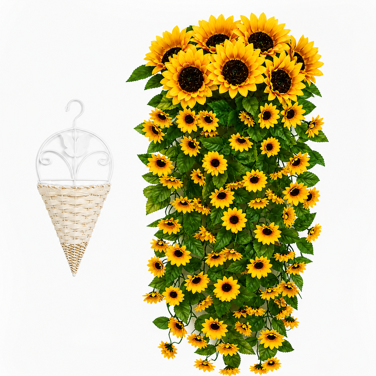 🌻Golden Sunflower Cascade – 88-Bloom Fall Hanging Decor