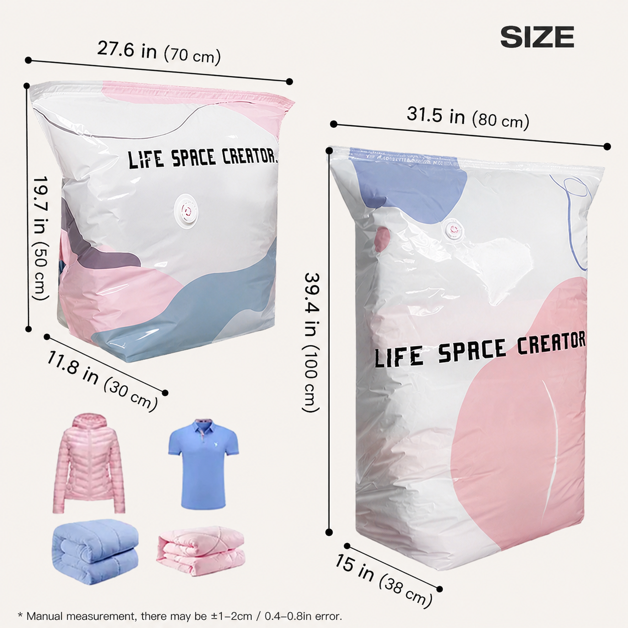 No-Pump Space-Saving Storage Bags for Clothes & Bedding