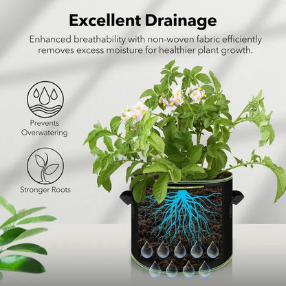 Heavy-Duty Fabric Grow Bags — Choose 2, 5 or 10 Gallon
