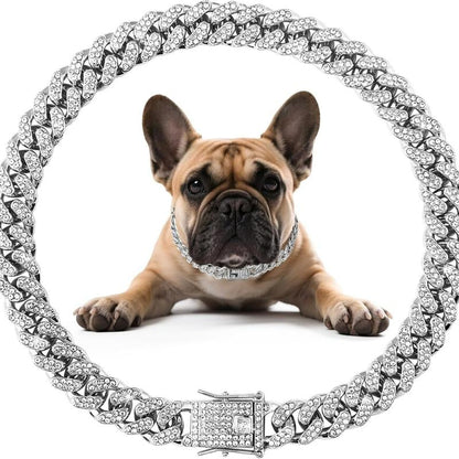 🔥 Iced-Out Cuban Link Collar – The Ultimate Bling Chain for Cats & Dogs 🐱🐶
