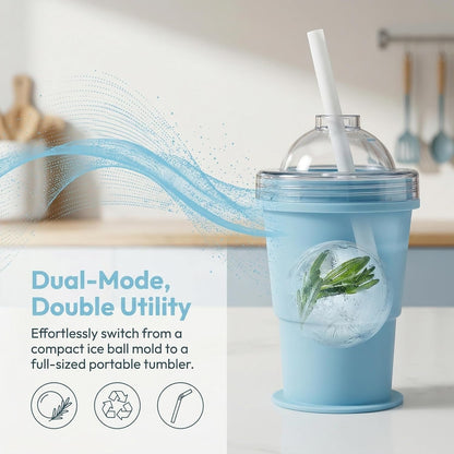 🔥NEW HOT SELLING 40% OFF 🔥 2-in-1 Collapsible Silicone Ice Ball Maker Cup