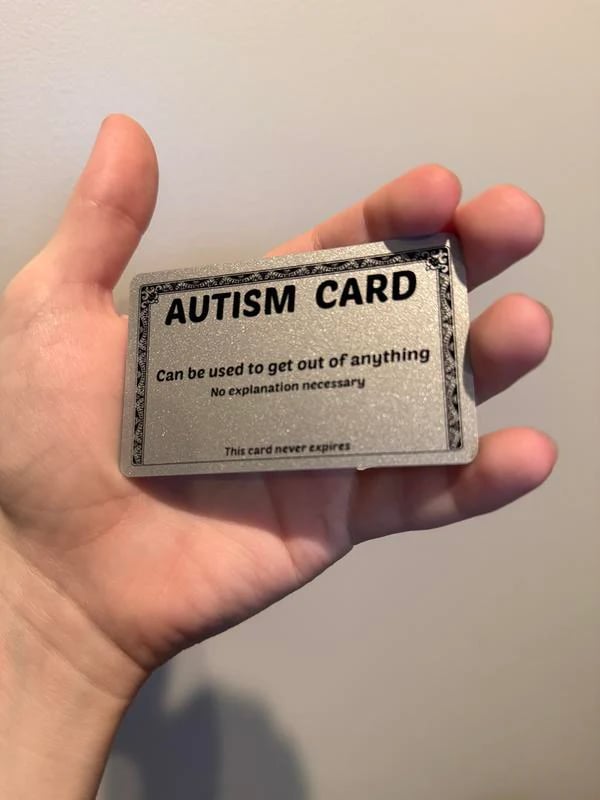🎇Funny Autism Excuse Card🔥