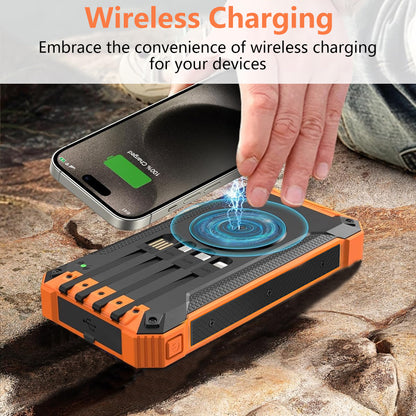 1 Hot Sale 20,000mAh Qi Wireless Solar Power Bank