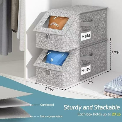 Stackable Baseball Cap Organizer Box