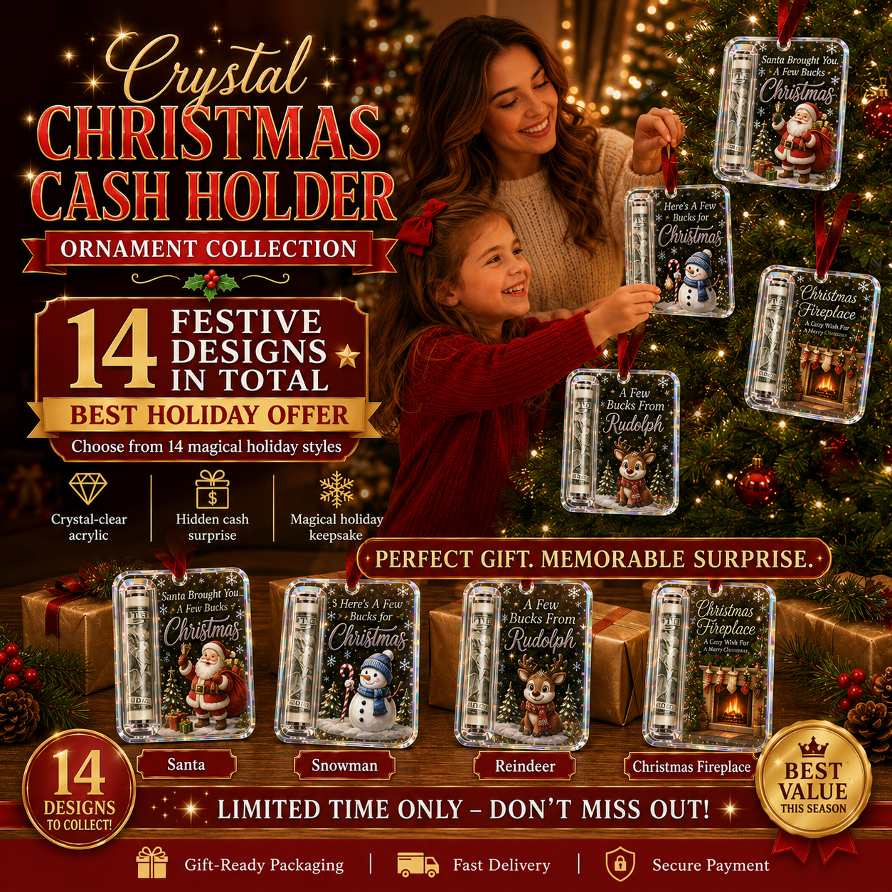 🎄Christmas Cash Gift Holder Ornament (📦Buy 6 Free Shipping)