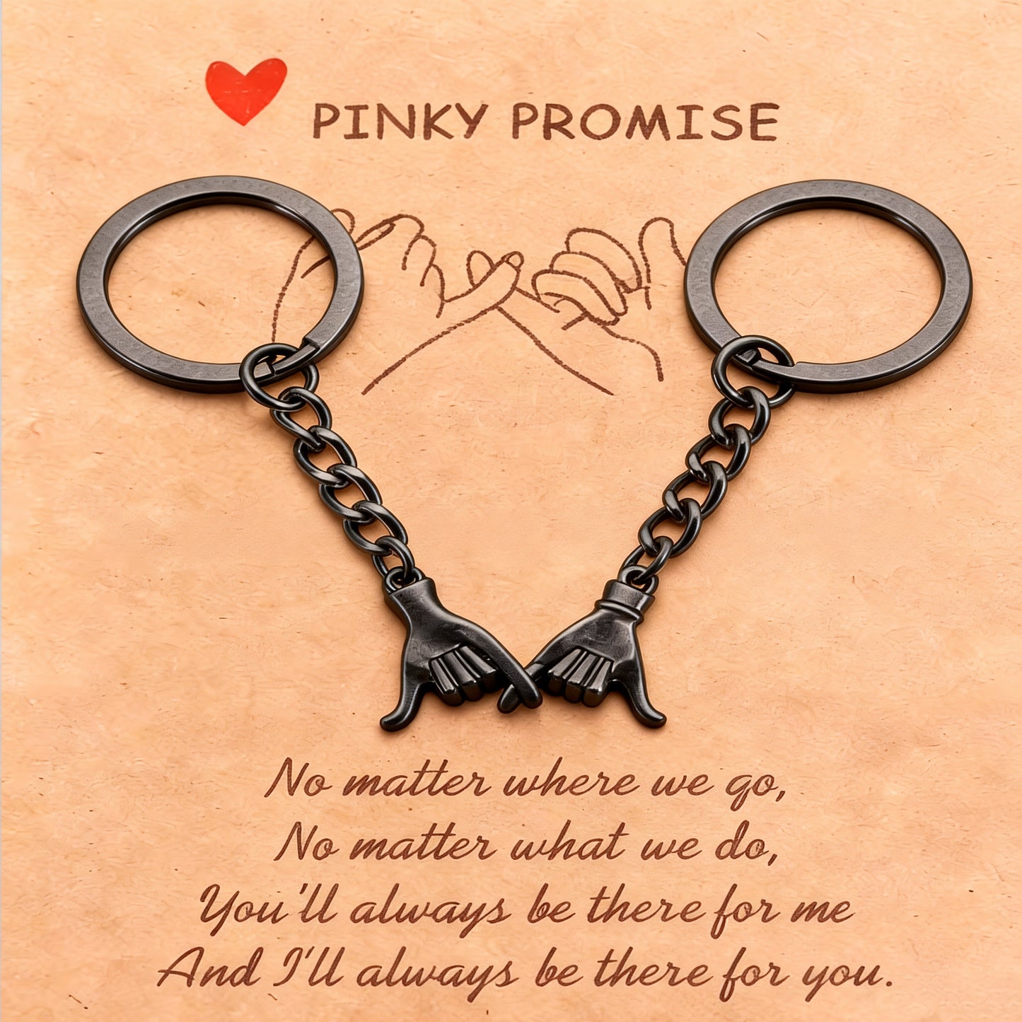 💕 Pinky Promise Matching Keychains – 2-Piece Couple Gift for Valentine’s, Birthdays & Best Friends 🎁✨