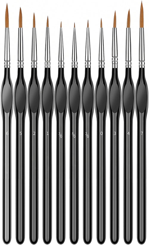 11 Pcs Miniature Paint Brushes with Triangular Handles