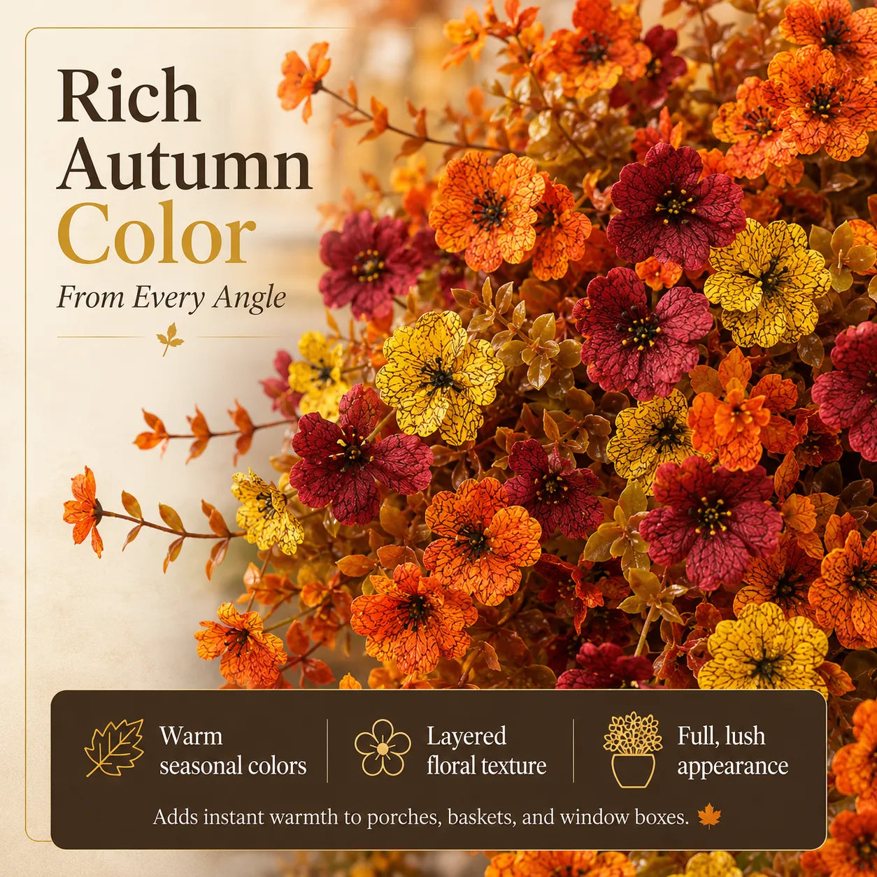 🍂 Fall Porch Faux Flower Bundles — Instant Autumn Makeover