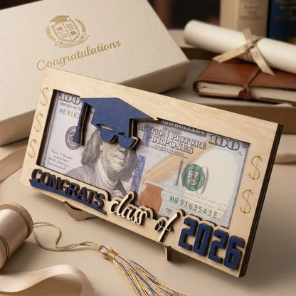 🔥Graduation 2026 Money Holder-Unique Wooden Cash Gift Box for Class of 2026🎓