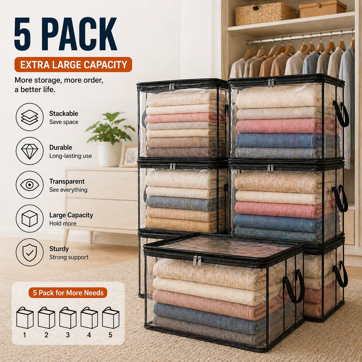 Premium Heavy-Duty Clear Storage Bag