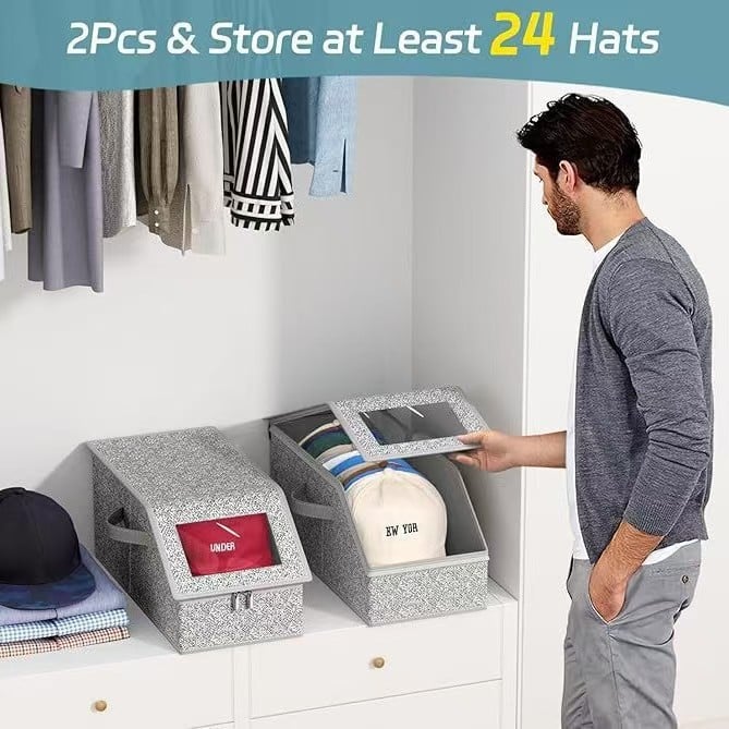 Stackable Baseball Cap Organizer Box