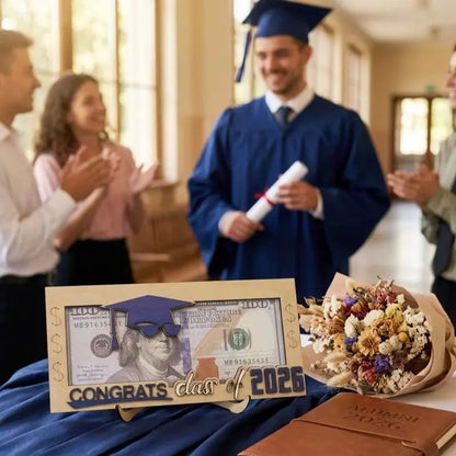 🔥Graduation 2026 Money Holder-Unique Wooden Cash Gift Box for Class of 2026🎓