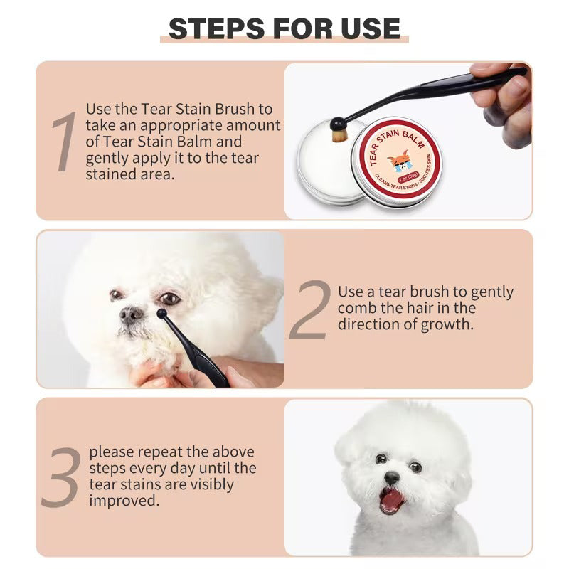 👀✨ Tear Stain Eraser Kit: Herbal Eye Balm + Applicator Brush 🐱🐶
