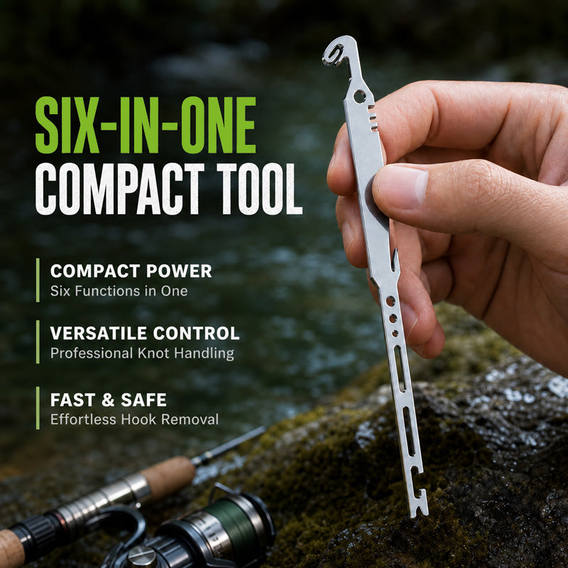 6-in-1 Fishing Knot Tying & Hook Remover Tool
