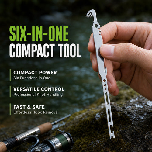 6-in-1 Fishing Knot Tying & Hook Remover Tool