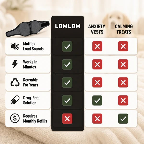 Sound-Dampening Dog Ear Wrap for Fireworks, Storms & High-Decibel Noises