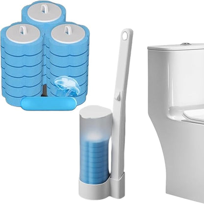 Disposable Toilet Cleaning System: Toilet Brush & Holder Kit with 12PCS Pre-Soaked Cleaner
