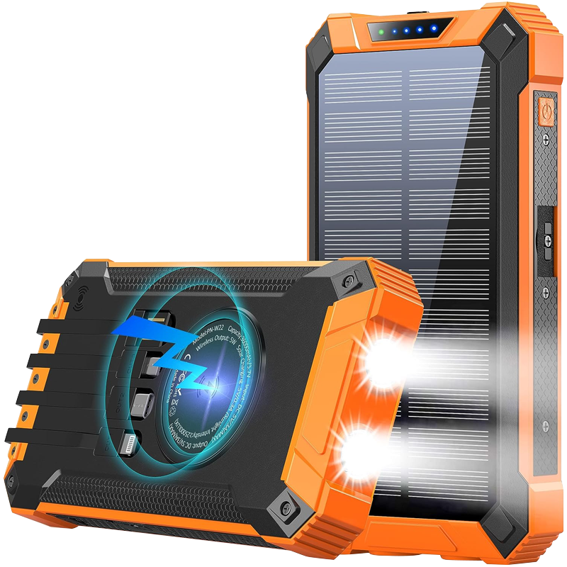 1 Hot Sale 20,000mAh Qi Wireless Solar Power Bank
