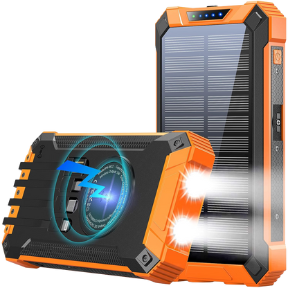 1 Hot Sale 20,000mAh Qi Wireless Solar Power Bank