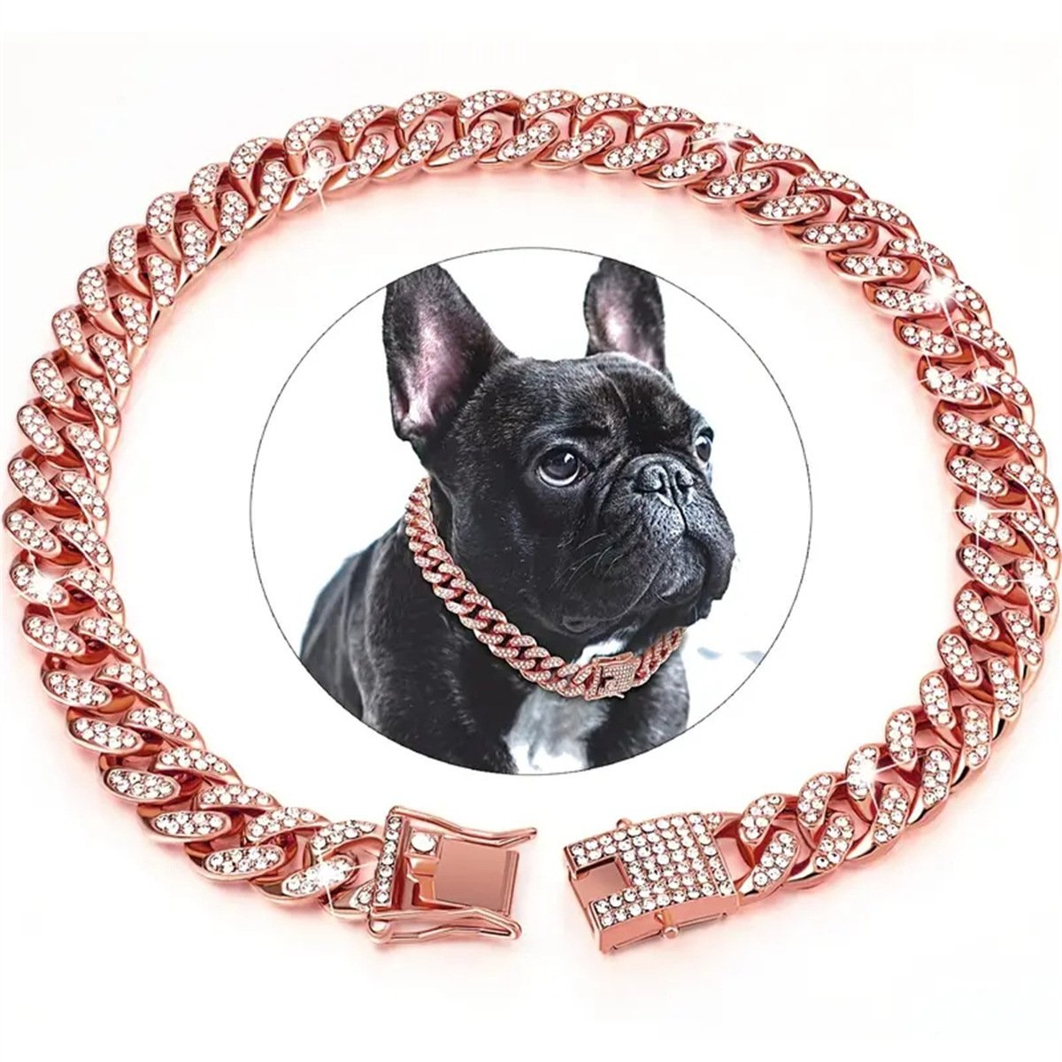 🔥 Iced-Out Cuban Link Collar – The Ultimate Bling Chain for Cats & Dogs 🐱🐶