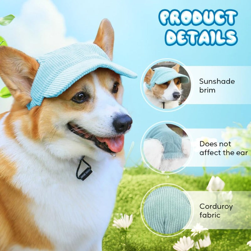 Corduroy Dog Sun Hat – Cute UV-Shade Hat for Sunny Walks 🐶