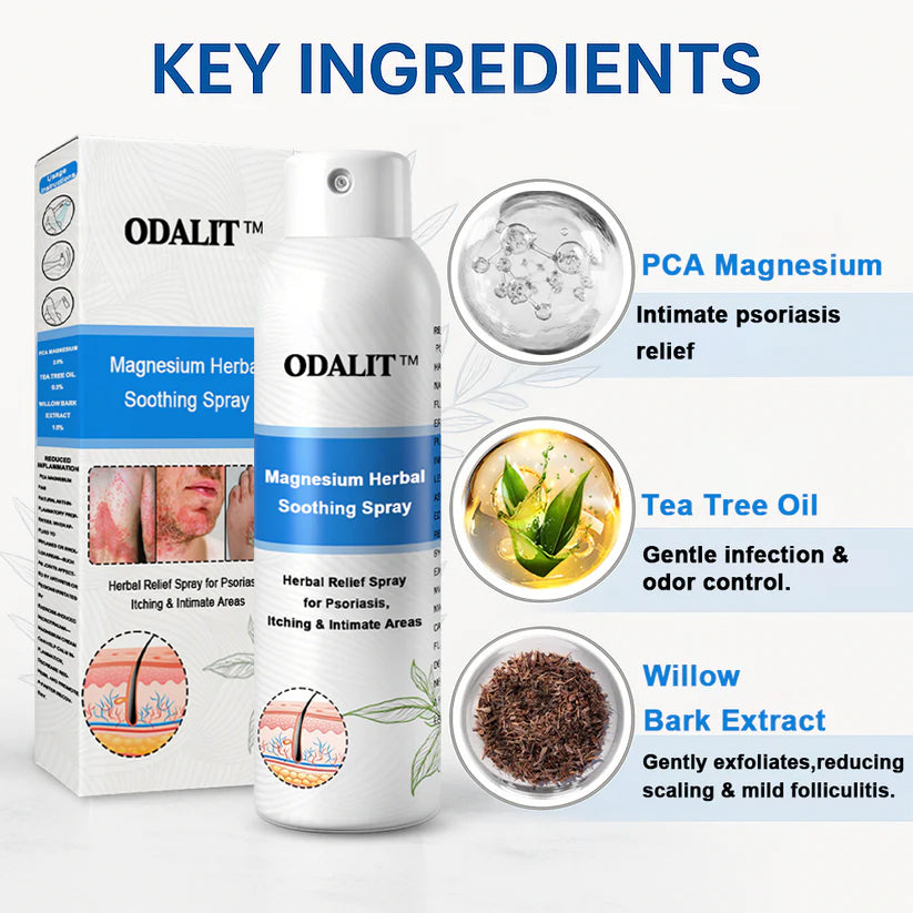 ✅Official Store: ODALIT®Magnesium Herbal Psoriasis Spray⚕️MHRA certified (Eliminates psoriasis and eczema, treats bacterial infections in the genital area, relieves joint pain and neuropathic pain, and treats acne and pigmentation)
