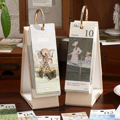 🔥LAST DAY SALE 50% OFF-🎨 2026 Vintage European Style Oil Painting Flip Calendar