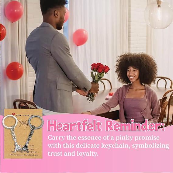 💕 Pinky Promise Matching Keychains – 2-Piece Couple Gift for Valentine’s, Birthdays & Best Friends 🎁✨