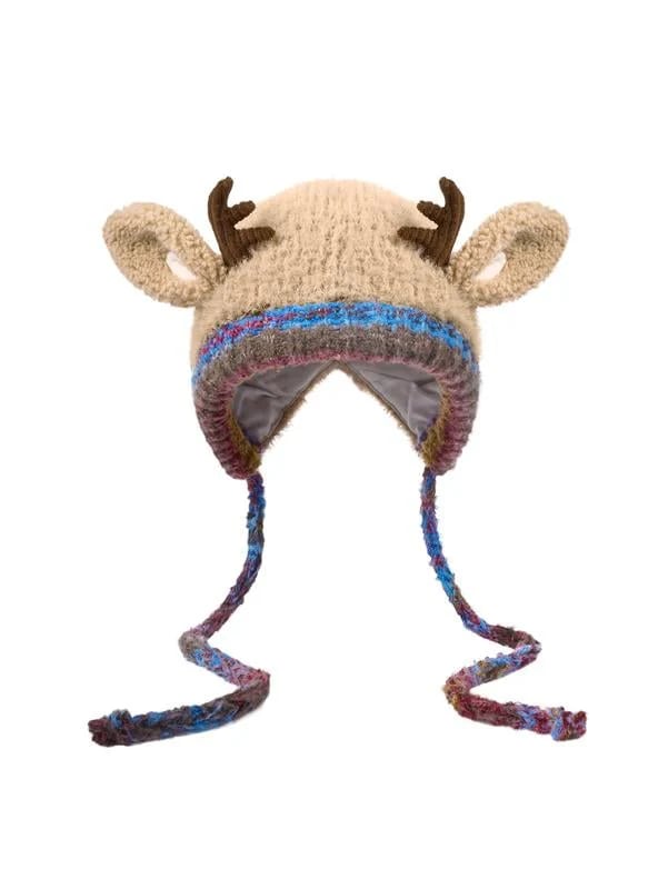 🎄🦌Handmade Knitted Christmas Antler 2-in-1 (Hat/Handbag)🧶