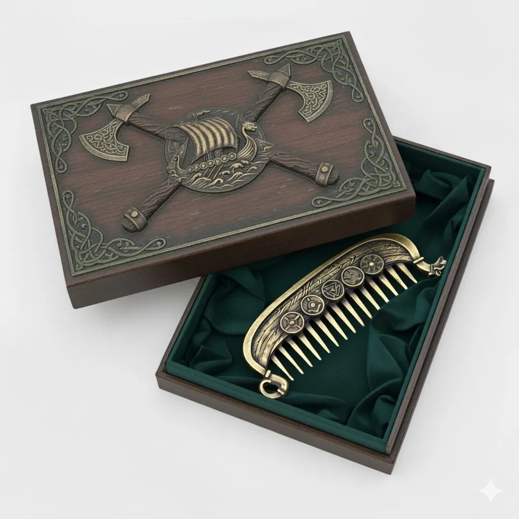 Last Day — 44% OFF Viking Drakkar Beard Comb | Hand-Cast Metal Artifact 🛡️