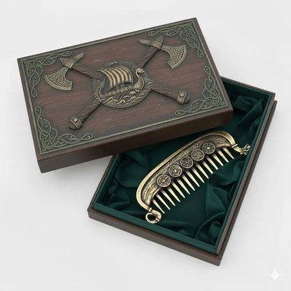 Last Day — 44% OFF Viking Drakkar Beard Comb | Hand-Cast Metal Artifact 🛡️