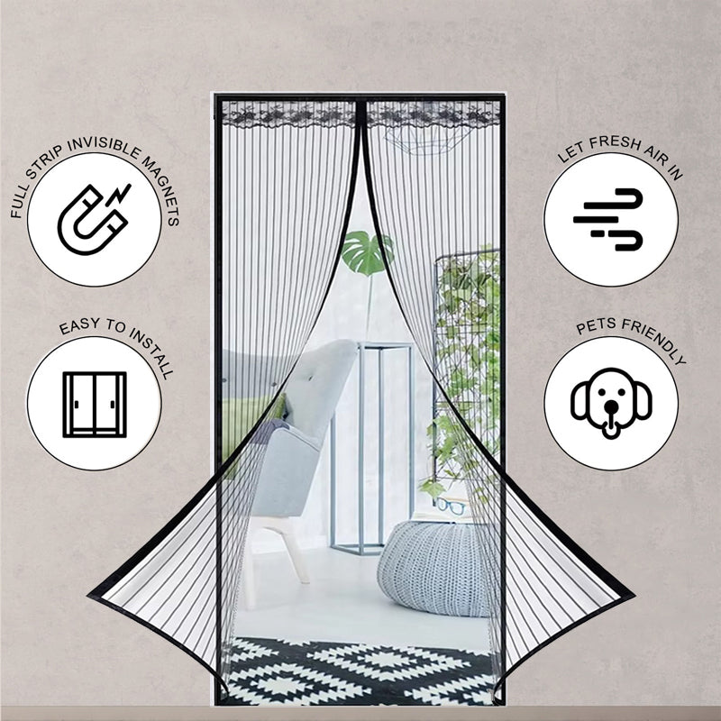 Magnetic Screen Door for Fresh Air & Bug Protection