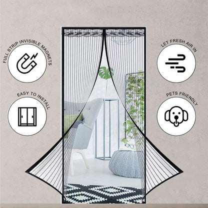 Magnetic Screen Door for Fresh Air & Bug Protection