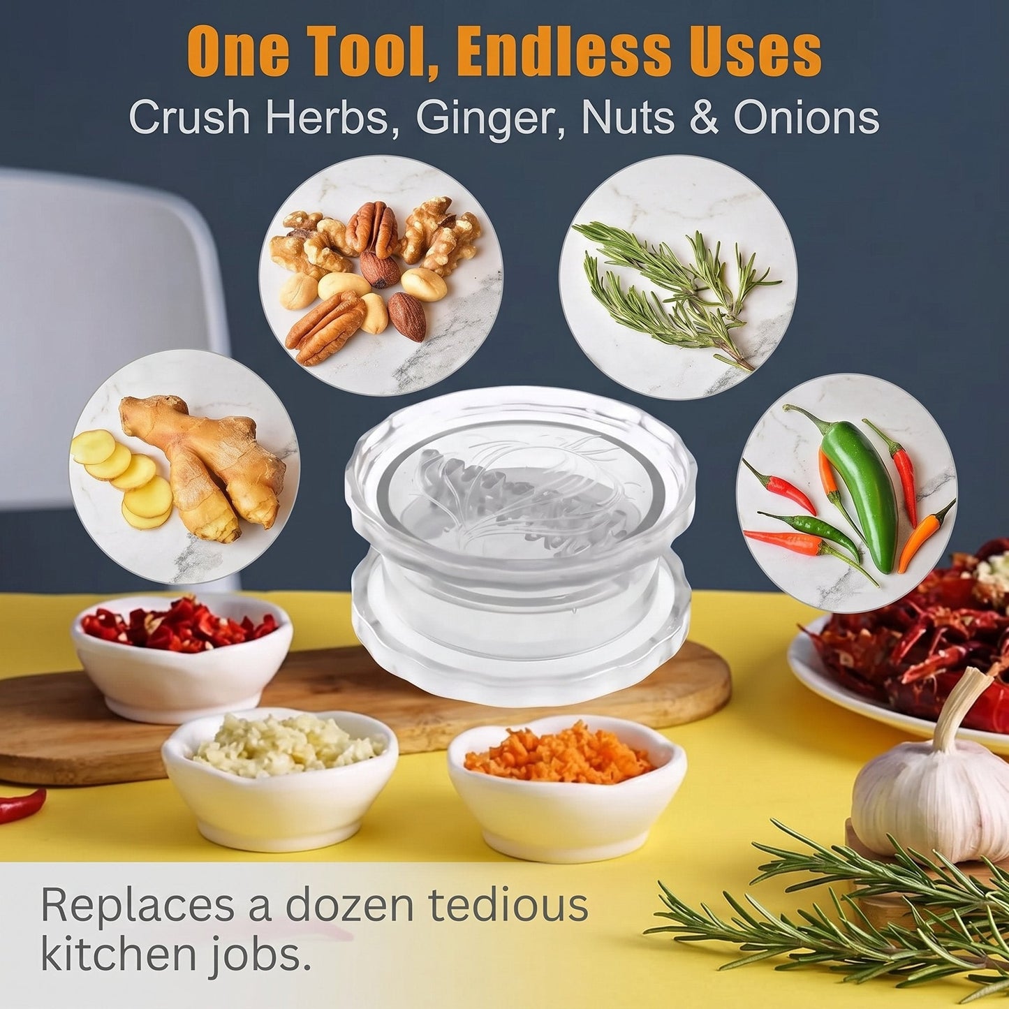 Manual Garlic Twister & Masher — No Knife, No Mess