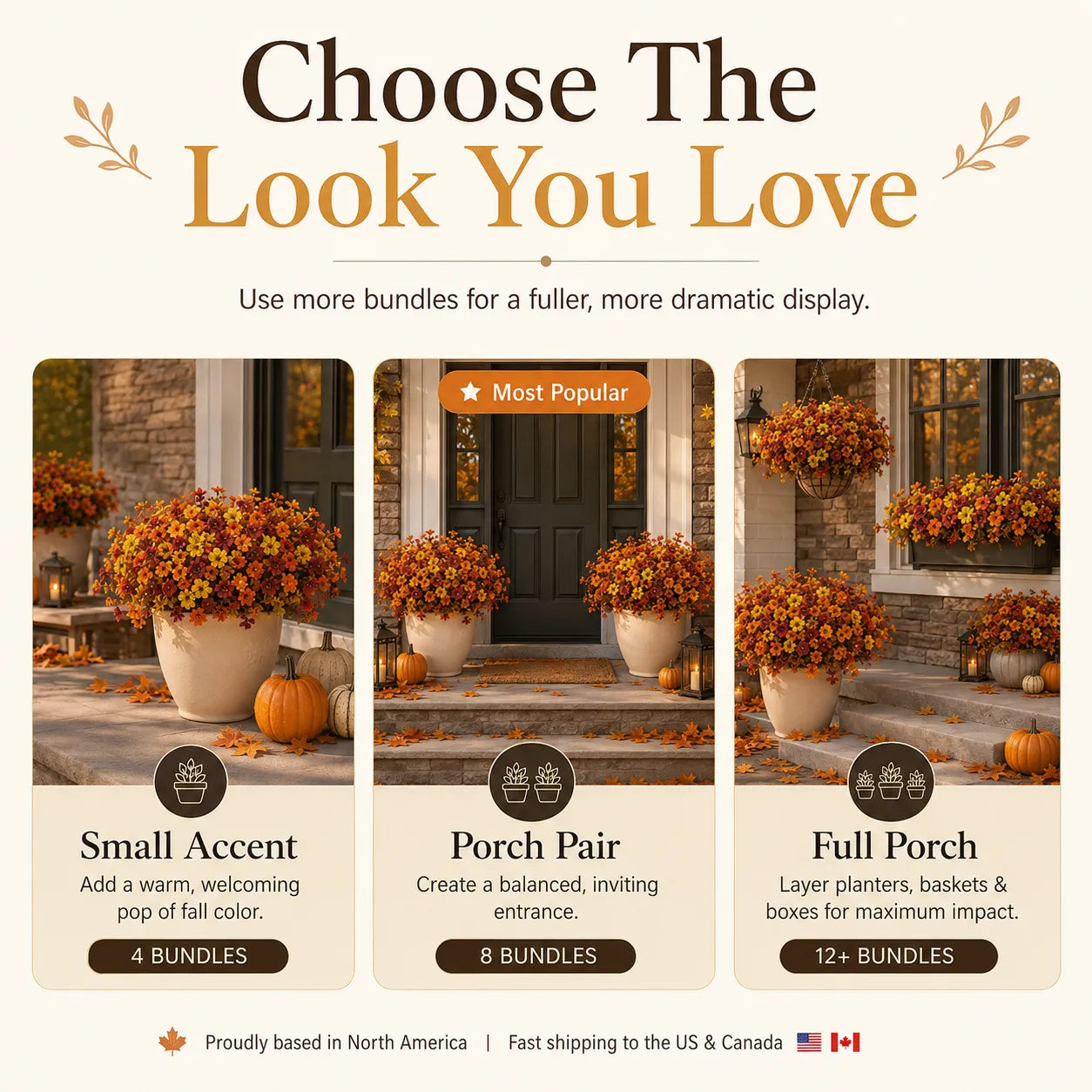 🍂 Fall Porch Faux Flower Bundles — Instant Autumn Makeover