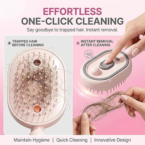 🔥 3-in-1 Mist Massage & Self-Cleaning Hair Brush