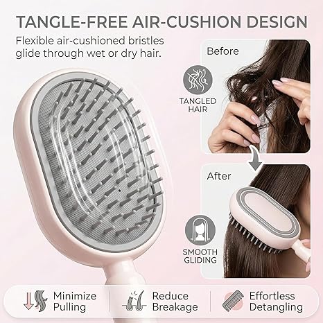 🔥 3-in-1 Mist Massage & Self-Cleaning Hair Brush