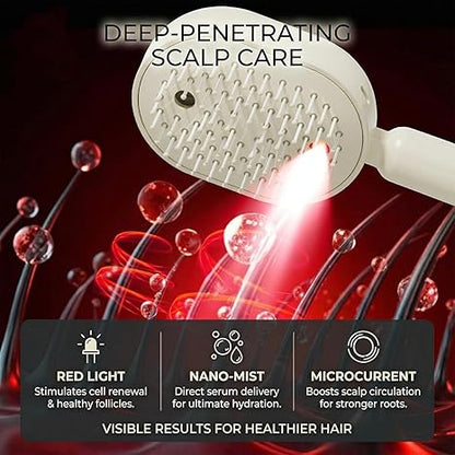 🔥 3-in-1 Mist Massage & Self-Cleaning Hair Brush