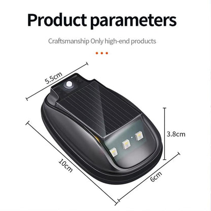 🔥Solar-powered RGB strobe light on car roof with remote control💡