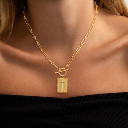 🏆Flash Sale⚡ 50K+ SOLD! Almost Gone-💥 - Cross Pendant Paperclip Chain Necklace