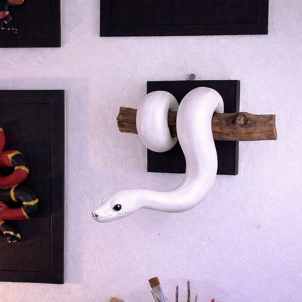 Golden Ball Python Wall Sculpture | Symbol of Strength & Prosperity