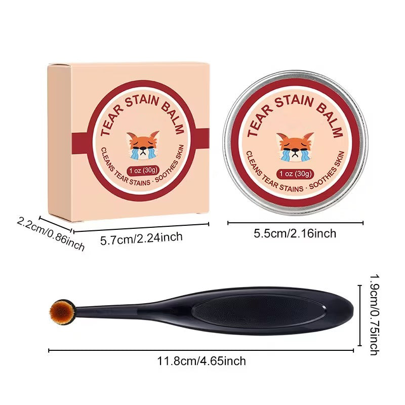 👀✨ Tear Stain Eraser Kit: Herbal Eye Balm + Applicator Brush 🐱🐶