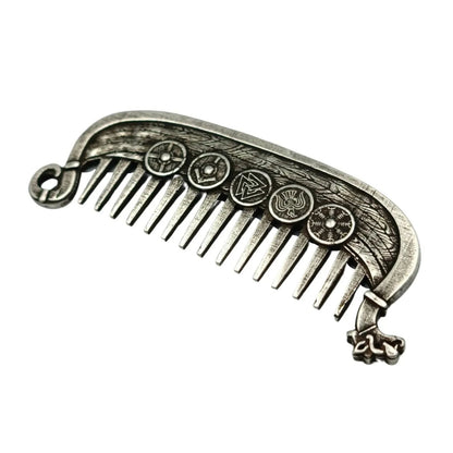 Last Day — 44% OFF Viking Drakkar Beard Comb | Hand-Cast Metal Artifact 🛡️