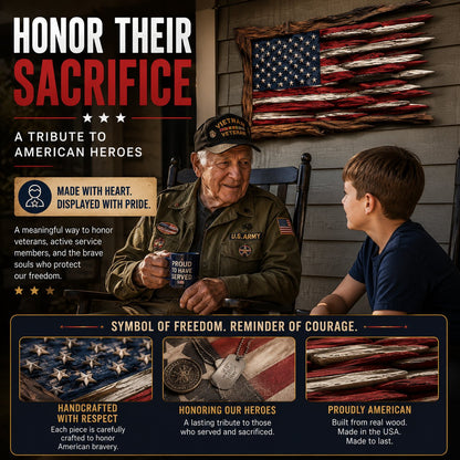 America’s 250th Anniversary Handcrafted Wooden Flag Wall Art