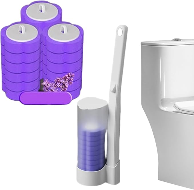 Disposable Toilet Cleaning System: Toilet Brush & Holder Kit with 12PCS Pre-Soaked Cleaner