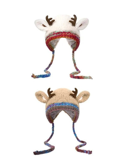 🎄🦌Handmade Knitted Christmas Antler 2-in-1 (Hat/Handbag)🧶