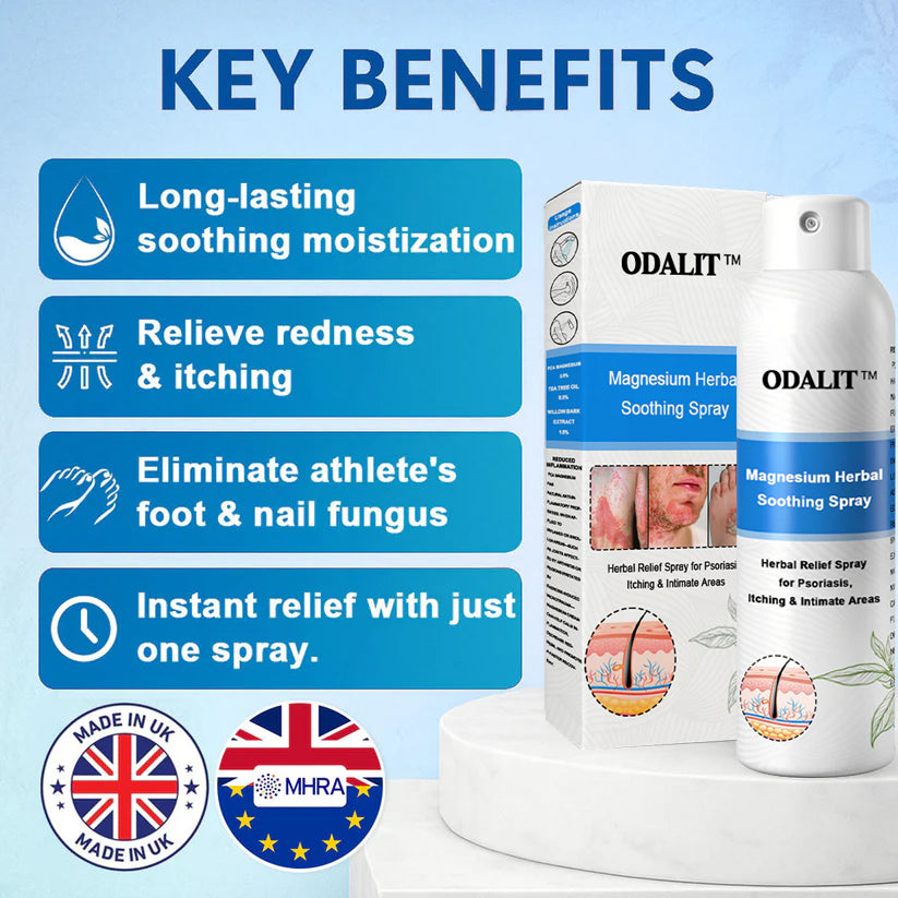 ✅Official Store: ODALIT®Magnesium Herbal Psoriasis Spray⚕️MHRA certified (Eliminates psoriasis and eczema, treats bacterial infections in the genital area, relieves joint pain and neuropathic pain, and treats acne and pigmentation)