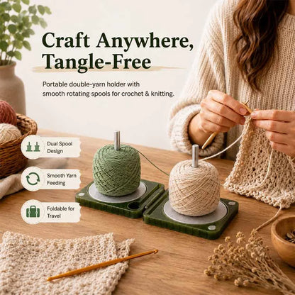 🧶Tangle-Free Portable Yarn Holder for Crochet & Knitting