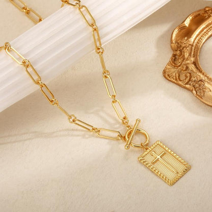 🏆Flash Sale⚡ 50K+ SOLD! Almost Gone-💥 - Cross Pendant Paperclip Chain Necklace